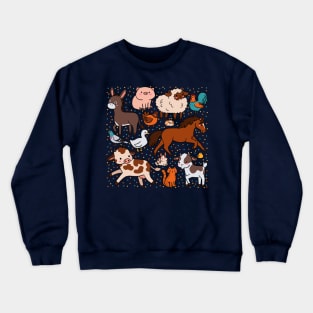 Cute farm animals illustration Crewneck Sweatshirt